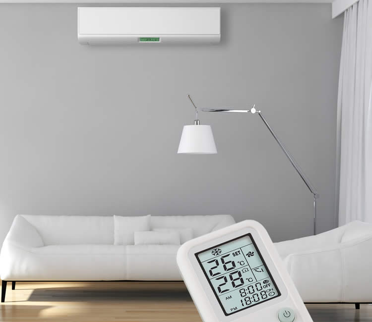 Ductless heating unit inside home